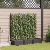 vidaXL Cache-pot de jardin 3 pcs Noir Acier