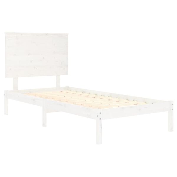 vidaXL Cadre de lit sans matelas blanc 90x190 cm bois massif
