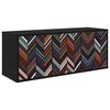 vidaXL Meuble TV mural OMMEN 102 x 33 x 40 cm Ch&ecirc;ne noir