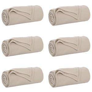 vidaXL Couvertures &agrave; jeter 6 pc Beige 240 x 220 cm 4.28 kg Polaire