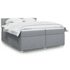 vidaXL Sommier &agrave; lattes de lit avec matelas Gris clair 200x200cm Tissu
