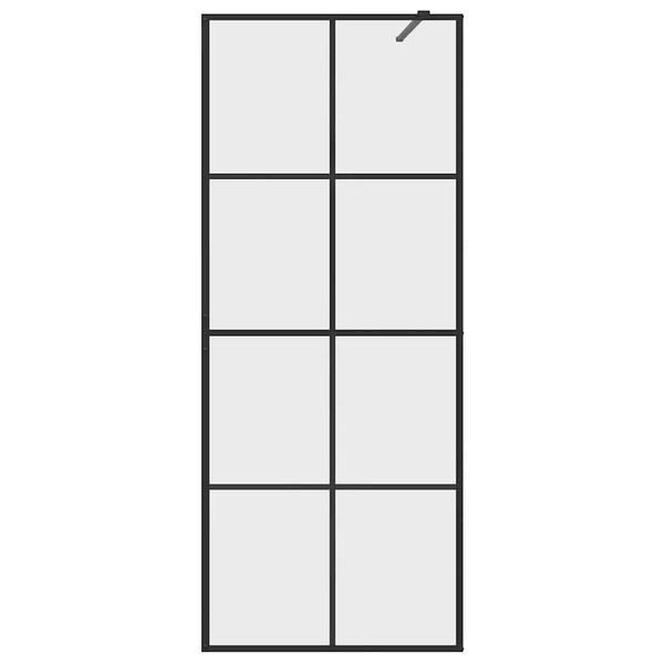 vidaXL Paroi de douche avec verre ESG transparent 80x195 cm Noir