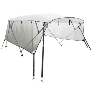 vidaXL Toit bimini &agrave; 4 arceaux parois en maille 243x(170-182)x137 cm