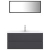 vidaXL Ensemble de meubles de salle de bain Gris Agglom&eacute;r&eacute;