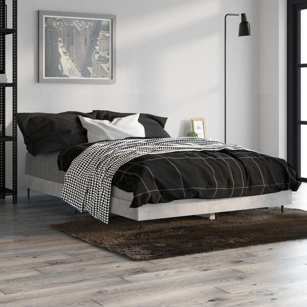 vidaXL Cadre de lit sans matelas gris béton 120x190 cm