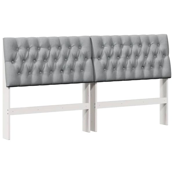 vidaXL Tête de lit capitonnée Gris clair 180 cm Pin massif