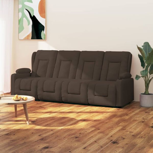vidaXL Fauteuil inclinable porte-gobelets 4 places marron similicuir