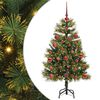 vidaXL Sapin de Noël artificiel avec branches pliables et cônes 120 cm