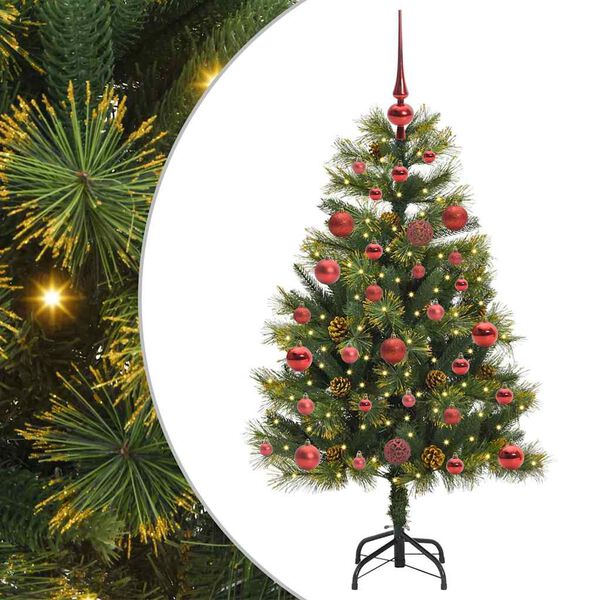 vidaXL Sapin de Noël artificiel avec branches pliables et cônes 120 cm