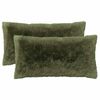 vidaXL Housse de coussin 2 pc HEERLEN Vert 40 x 70 cm Fleece PV