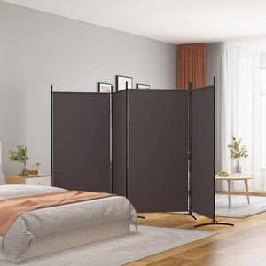 vidaXL Cloison de s&eacute;paration 4 panneaux Marron 346x180 cm Tissu