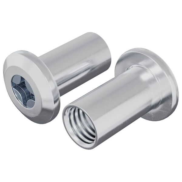 vidaXL Ecrou de verrouillage 2 pcs Nickel M6 x 15 mm Acier