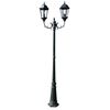 vidaXL Lampadaire de jardin 2 bras 230 cm Vert fonc&eacute;/Noir Aluminium