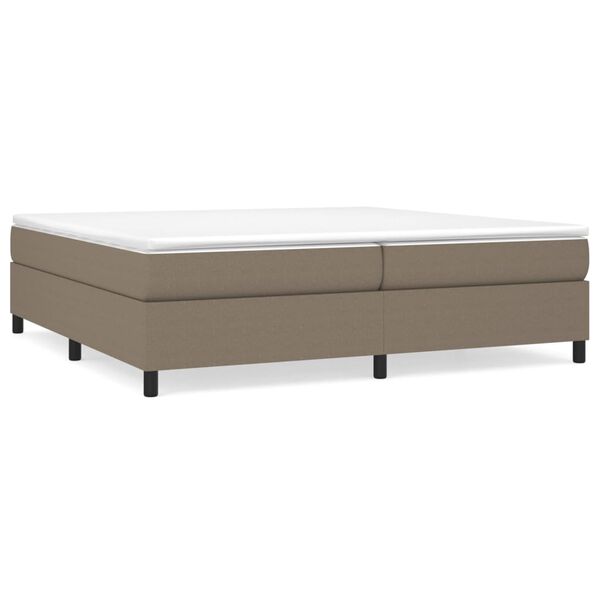 vidaXL Sommier &agrave; lattes de lit avec matelas Taupe 200x200 cm Tissu