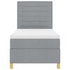 vidaXL Lit &agrave; ressorts avec matelas Gris clair 100 x 200 cm tissu