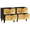 vidaXL Cabinet de chevet 2 pcs Noir et or 40 x 33,5 x 46 cm