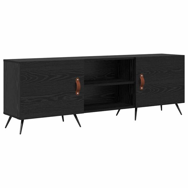 vidaXL Meuble TV Ch&ecirc;ne noir 150 x 30 x 50 cm Bois d'ing&eacute;nierie