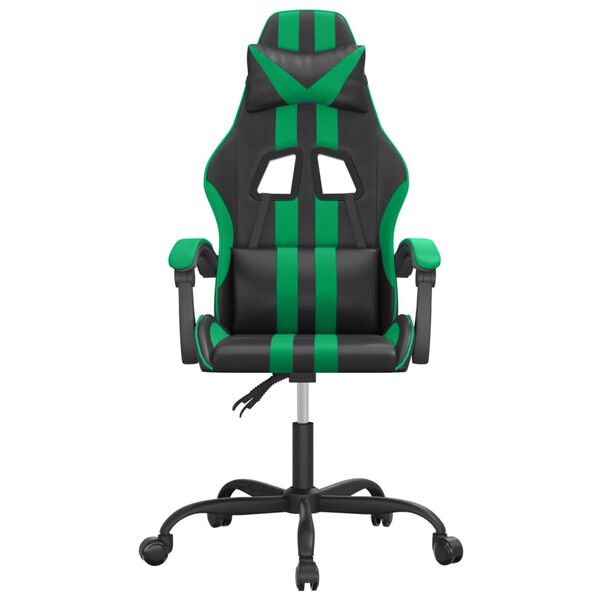vidaXL Chaise de jeu Noir et vert Similicuir