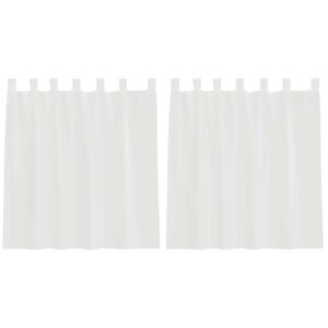 vidaXL Rideaux en voile avec boucles 2 pcs blanc 140x140 cm