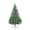 vidaXL Sapin de No&euml;l artificiel pr&eacute;-&eacute;clair&eacute; Vert 210 cm PVC