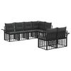 vidaXL Ensemble de canap&eacute;s d'ext&eacute;rieur 7 pc Noir et Gris fonc&eacute;