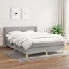 vidaXL Sommier &agrave; lattes de lit avec matelas Gris clair 140x190cm Tissu