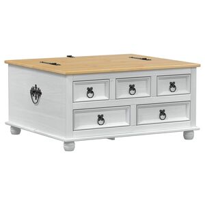 vidaXL storage box avec tiroir Blanc 90 x 78 x 45 cm Pin massif