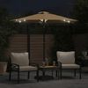 vidaXL Parasol de jardin avec LED m&acirc;t en acier taupe 225x225x212 cm