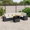 vidaXL Salon de jardin 7 pcs avec coussins noir r&eacute;sine tress&eacute;e