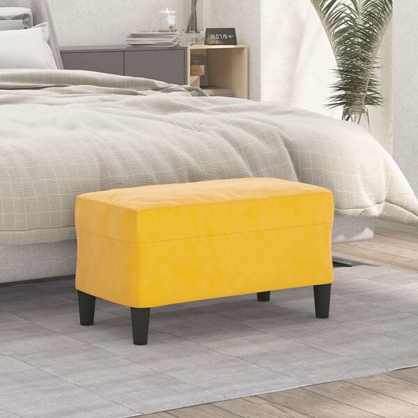 vidaXL Banc Jaune 70x35x41 cm Velours