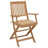 vidaXL Chaises pliables de jardin lot de 4 avec coussins Bois d'acacia