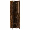 vidaXL Buffet haut Ch&ecirc;ne fum&eacute; 34,5x34x180 cm Bois d'ing&eacute;nierie