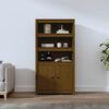 vidaXL Buffet haut Marron miel 80x35x154 cm Bois massif de pin