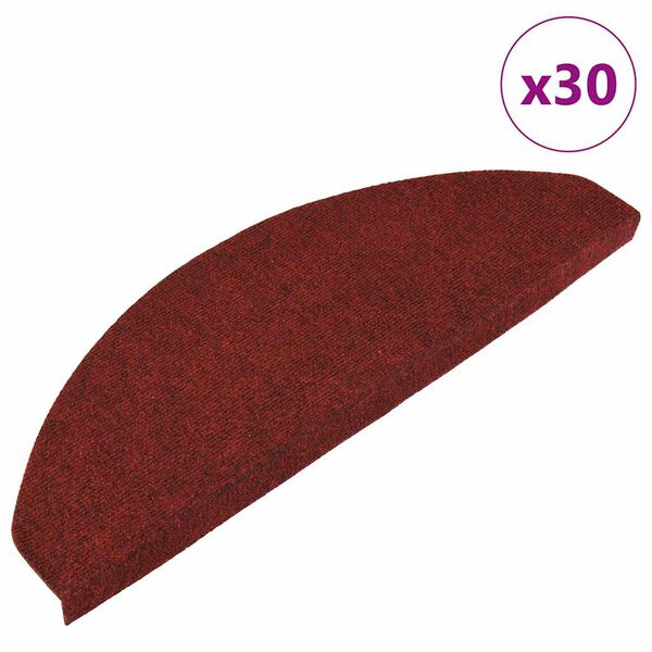 vidaXL Tapis d'escalier auto-adh&eacute;sifs 30 pcs rouge 65x22,5x3,5 cm