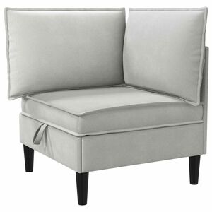 vidaXL Canap&eacute; d'angle avec rangement Gris clair Velours