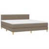 vidaXL Sommier &agrave; lattes de lit avec matelas LED Taupe 160x200 cm Tissu