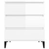 vidaXL Buffet Blanc brillant 60x35x70 cm Bois d'ingénierie