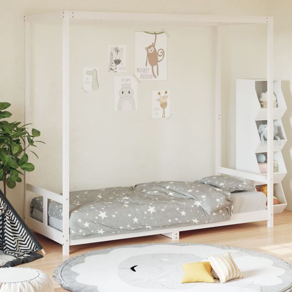 vidaXL Cadre de lit pour enfants blanc 80x200 cm bois de pin massif