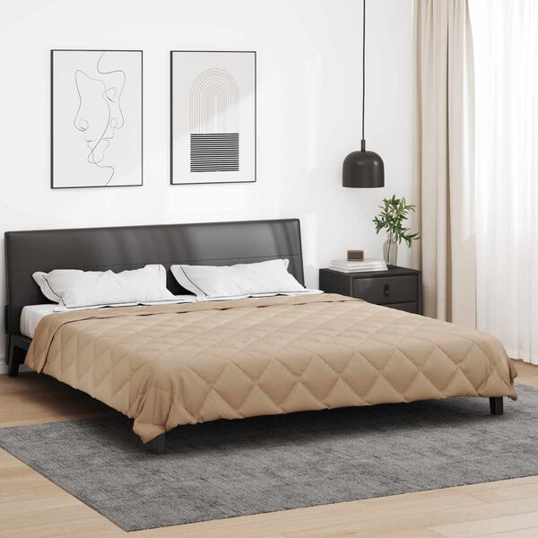 vidaXL Duvet d'&eacute;t&eacute; simple Taupe 220 x 260 cm Microfibre
