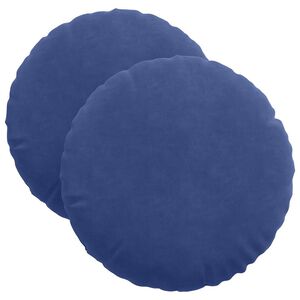 vidaXL Coussins de si&egrave;ge 2 pcs Bleu police &Oslash; 40 x 13 cm Velours