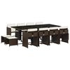 vidaXL Ensemble &agrave; manger de jardin avec coussins 13 pcs marron rotin
