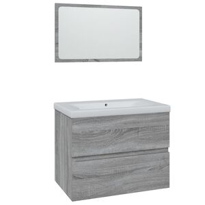vidaXL Meubles de salle de bain Sonoma gris Bois d'ing&eacute;nierie