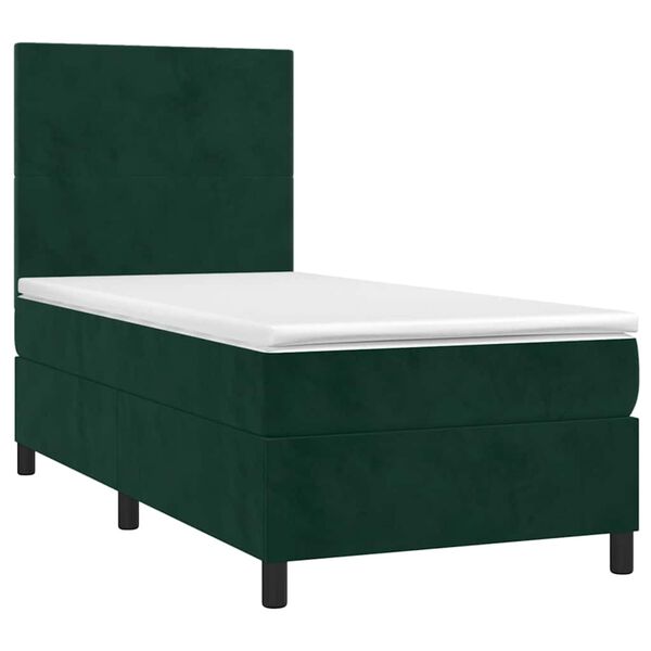 vidaXL Sommier &agrave; lattes de lit et matelas Vert fonc&eacute; 80x200 cm Velours