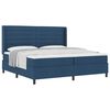vidaXL Lit &agrave; ressorts avec matelas Bleu 200 x 200 cm tissu