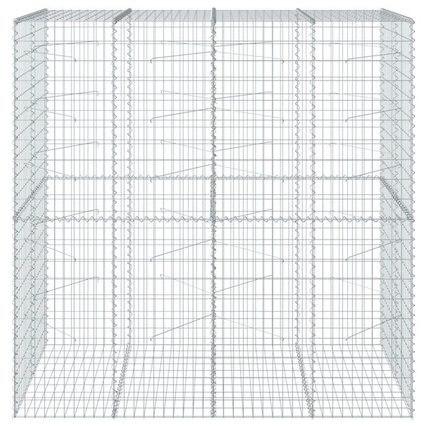 vidaXL Panier gabion avec couvercle 200x100x200 cm fer galvanisé