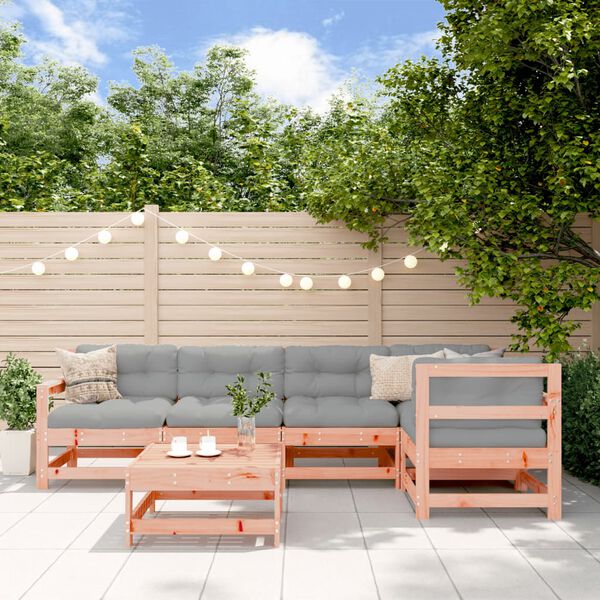 vidaXL Salon de jardin 6 pcs avec coussins bois massif Douglas