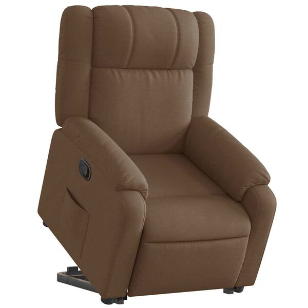 vidaXL Fauteuil inclinable Marron Tissu