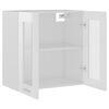vidaXL Vitrine suspendue "Lyon" Blanc brillant 60 x 31 x 60 cm Bois d'ing&eacute;nierie