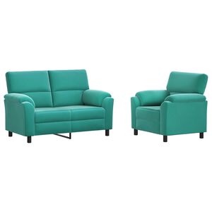 vidaXL Ensemble de Canap&eacute;s 2 pcs Turquoise Velours