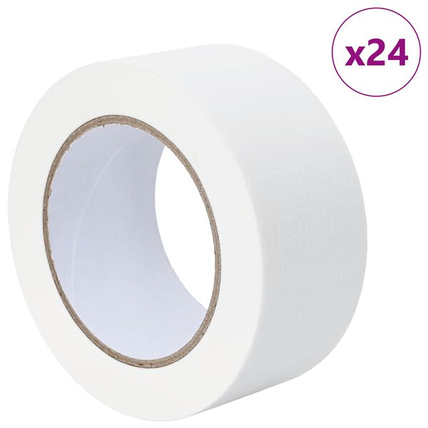 vidaXL Rubans de masquage pour peintre 24 pcs Blanc 50 mm x 50 m